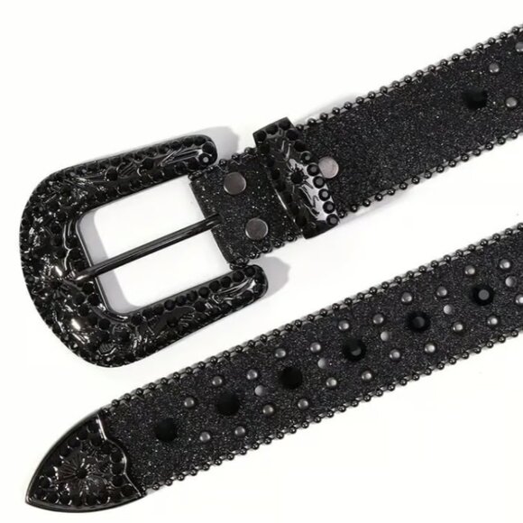 Black Rhinestone gothic belt - Picture 3 of 4